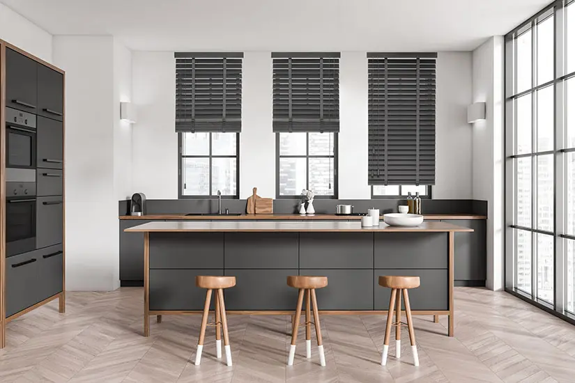 Bamboo blinds for kitchen